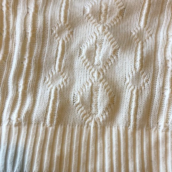 Vintage Chunky Knit, Gorgeous Warm Mock Neck Cream Sweater- Temporarily Altered - Picture 12 of 12